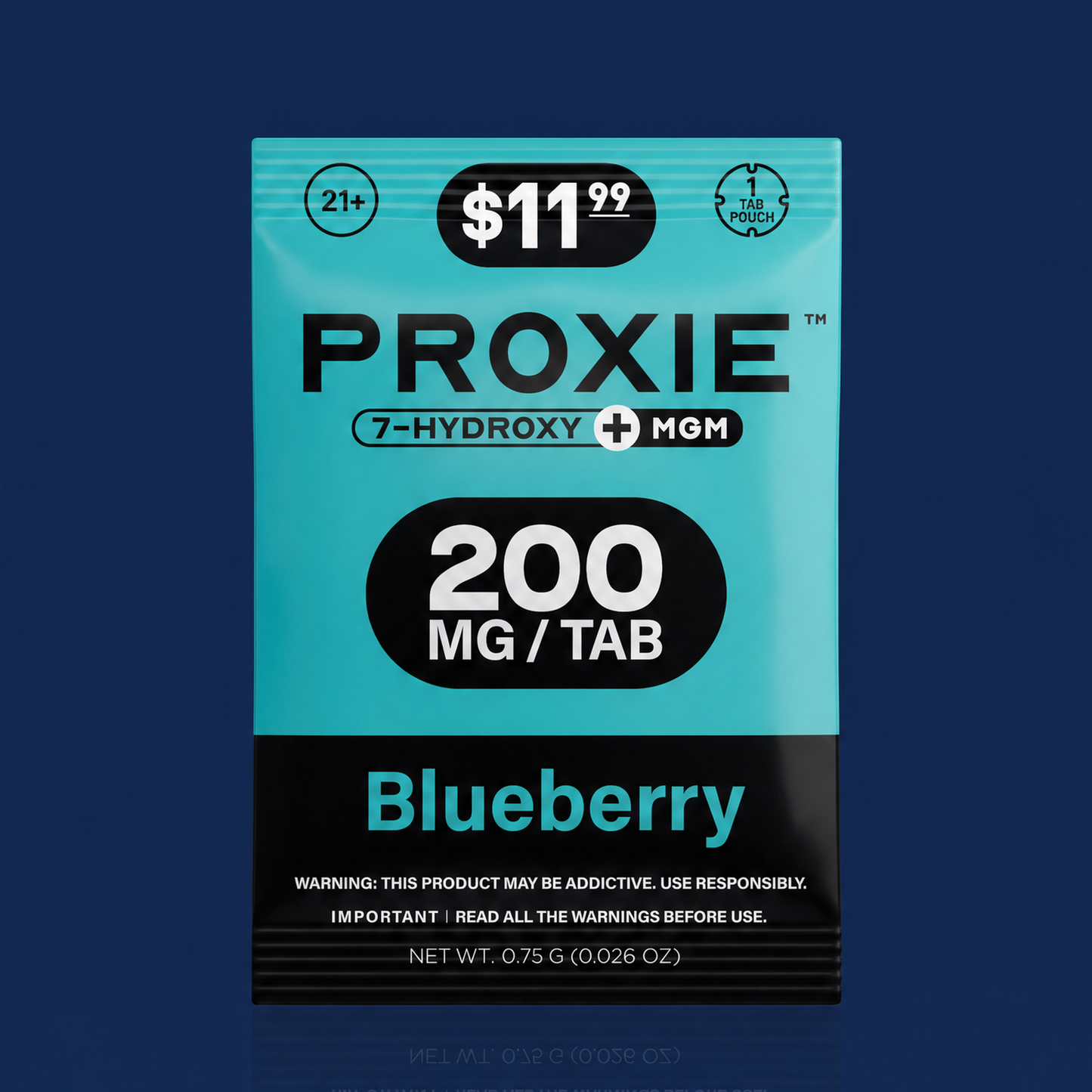 Proxie 7-OH + MGM 200mg single tablet pouch - Blueberry