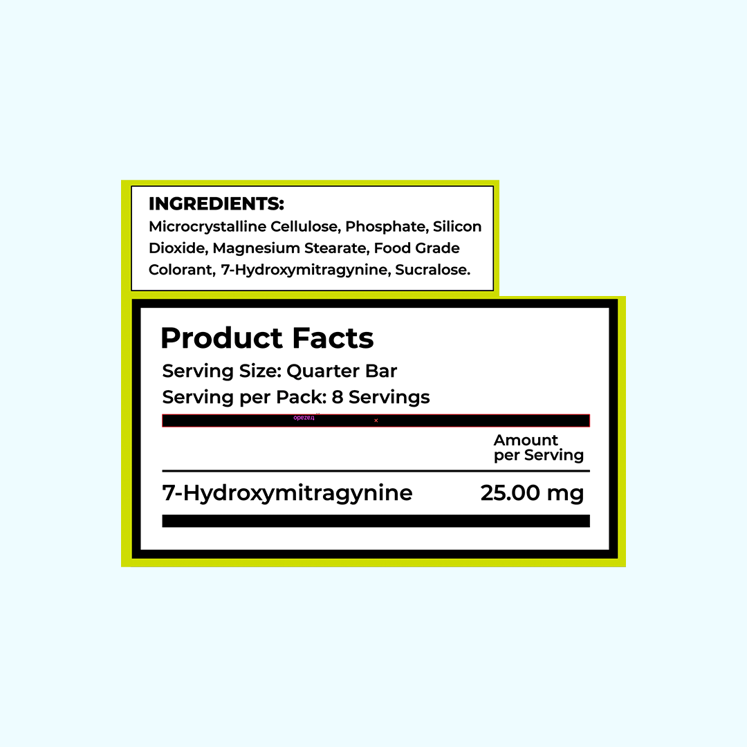 2ct 100mg Proxie BARS 7-HYDROXYMITRAGYNINE | Green Apple