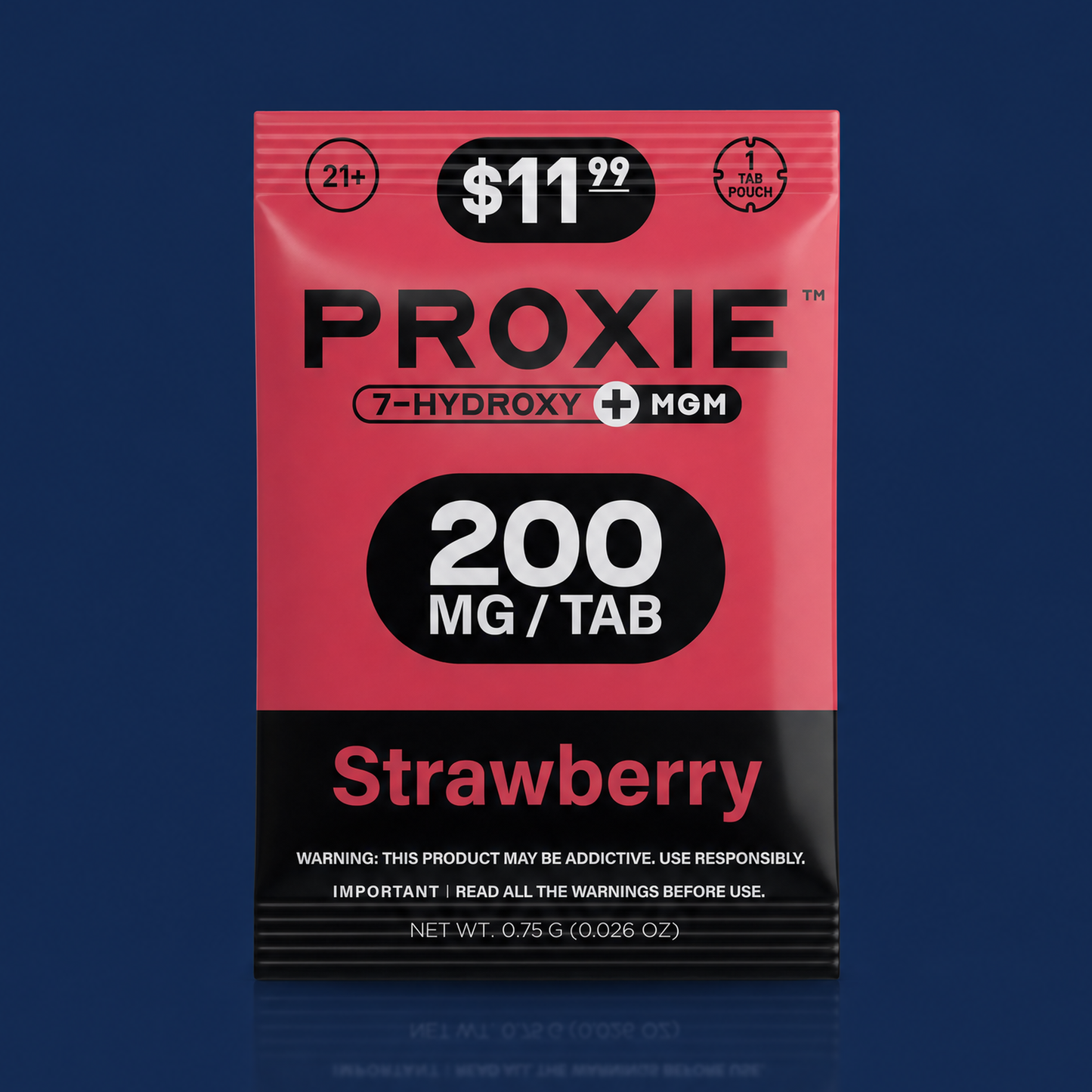 Proxie 7-OH + MGM 200mg single tablet pouch - Strawberry