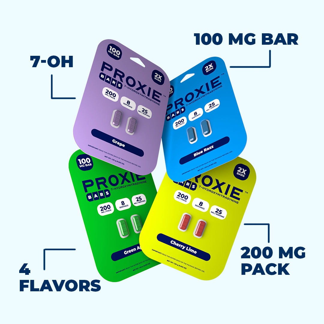 2ct 100mg Proxie BARS 7-HYDROXYMITRAGYNINE | Green Apple